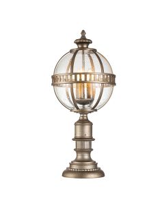 Halleron 3 Light Pedestal Lantern - Burnished Bronze