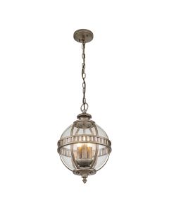 Halleron 3 Light Chain Lantern - Burnished Bronze