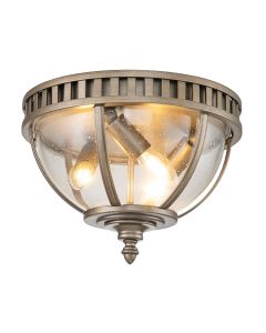 Halleron 3 Light Ceiling Flush - Burnished Bronze