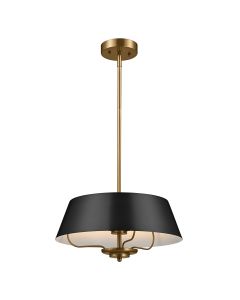 Luella 3lt Duo-Mount Pendant - Black & Brass