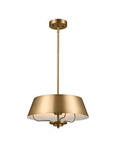 Luella 3lt Duo-Mount Pendant - Brushed Natural Brass