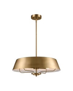 Luella 4lt Duo-Mount Pendant - Brushed Natural Brass