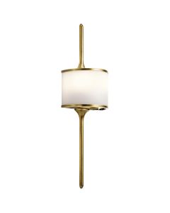 Mona 2 Light Small Wall Light - Natural Brass