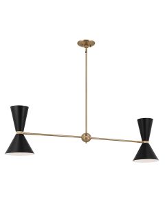 Phix 4 light 2 arm up and down linear Chandelier - Champagne Bronze, Black