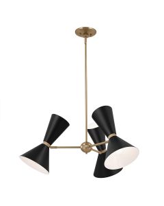 Phix 6 light 3 arm up and down Chandelier - Champagne Bronze, Black