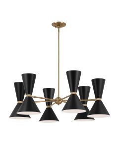 Phix 12 light 6 arm up and down Chandelier - Champagne Bronze, Black