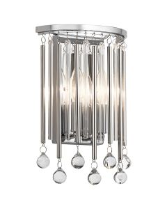 Piper 2 Light Wall Light - Polished Chrome