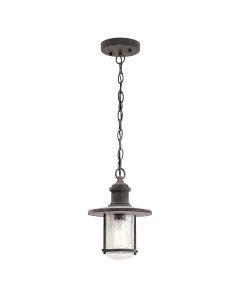 Riverwood 8" Chain Lantern - Weathered Zinc