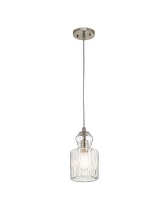 Riviera 1 Light Pendant - B - Brushed Nickel