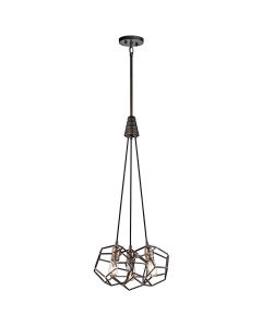 Rocklyn 3 Light Chandelier - Raw Steel