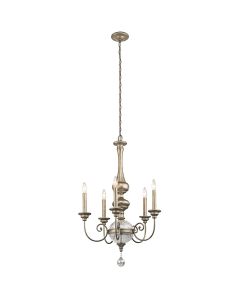 Rosalie 5 Light Chandelier - Sterling Gold