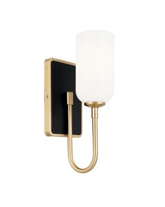 Solia 1 lt Wall Light in Champagne Bronze with black accent - Champagne Bronze & Black
