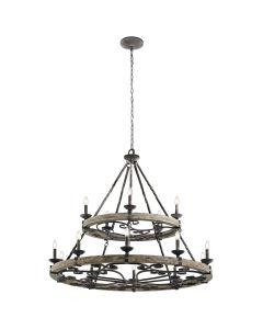 Taulbee 15 Light Chandelier - Weathered Zinc