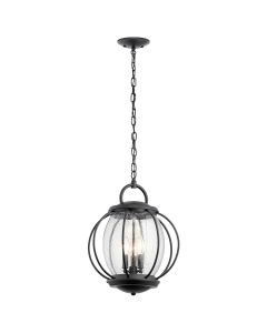 Vandalia 3 Light Large Chain Lantern - Textured Black