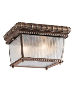 Venetian Rain 2 Light Flush - Brushed Bronze