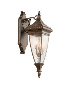 Venetian Rain 3 Light Large Wall Lantern - Brushed Bronze