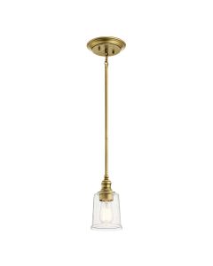 Waverly 1 Light Mini Pendant - Natural Brass