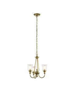 Waverly 3 Light Chandelier - Natural Brass