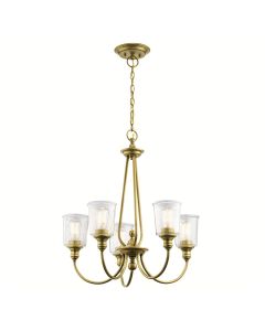 Waverly 5 Light Chandelier - Natural Brass