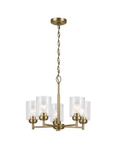 Winslow 5 lt Chandelier - Natural Brass