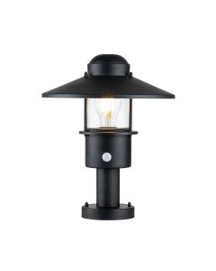 Klampenborg 1 Light Pedestal with PIR - Black