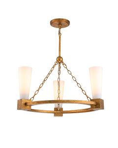 Kristy 3 lt Chandelier - Distressed Gold