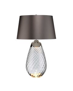 Lena 2 Light Large Smoke Table Lamp - Smoke-tinted Glass / Slate Shade