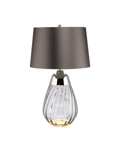 Lena 2 Light Small Smoke Table Lamp - Smoke-tinted Glass / Slate Shade