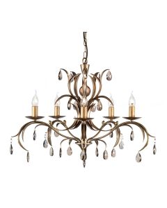 Lily 5 Light Chandelier - Bronze Patina