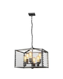 Louvre 6 Light Pendant - Painted Gunmetal
