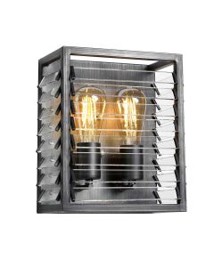 Louvre 2 Light Pendant - Painted Gunmetal
