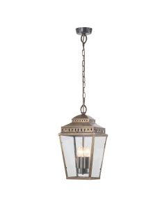 Mansion House 3 Light Chain Lantern - Aged Brass