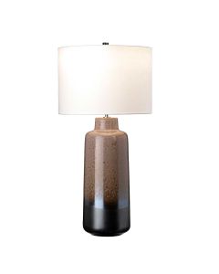 Maryland 1 Light Table Lamp - Light Brown & Matt Graphite with White Shade