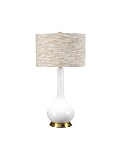 Milo 1 Light Table Lamp - Aged Brass, White, Orange