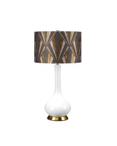 Milo 1 Light Table Lamp - Aged Brass, White, Grey, Brass