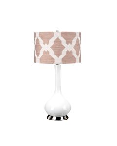 Milo 1 Light Table Lamp - Polished Nickel, White, Pink