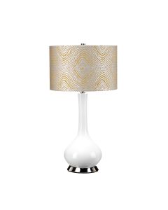 Milo 1 Light Table Lamp - Polished Nickel, White, Yellow