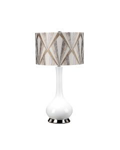 Milo 1 Light Table Lamp - Polished Nickel, White, Silver
