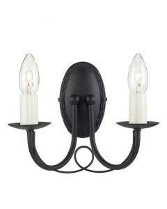 Minster 2 Light Wall Light - Black