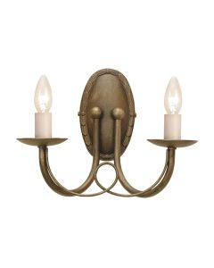 Minster 2 Light Wall Light - Black / Gold Patina