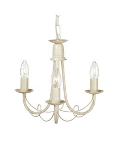 Minster 3 Light Chandelier - Ivory / Gold Patina
