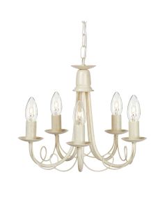 Minster 5 Light Chandelier - Ivory / Gold Patina