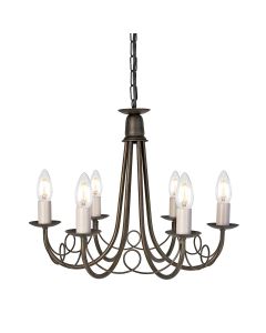 Minster 6 Light Chandelier - Black / Gold Patina