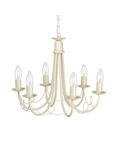 Minster 6 Light Chandelier - Ivory / Gold Patina