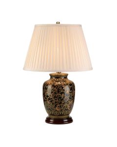 Morris 1 Light Small Table Lamp - Gold and Black with Cream Shade