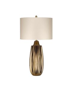 Newham 1 Light Large Table Lamp - Bronze Ceramic / Pearl shade