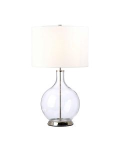 Orb 1 Light Table Lamp (Complete with White Shade) - Polished Nickel with White Shade