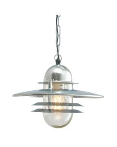 Oslo 1 Light Chain Lantern - Galvanised