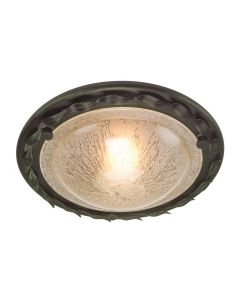 Olivia 1 Light Flush - Black / Gold Patina