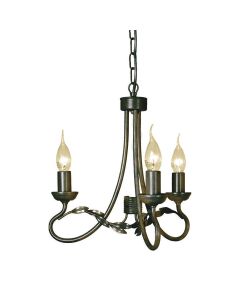 Olivia 3 Light Chandelier - Black / Gold Patina